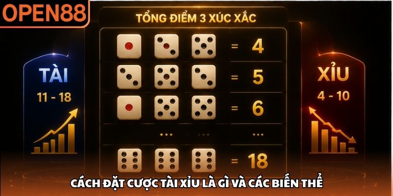 Cách đặt cược tài xỉu là gì và các biến thể tài xỉu là gì